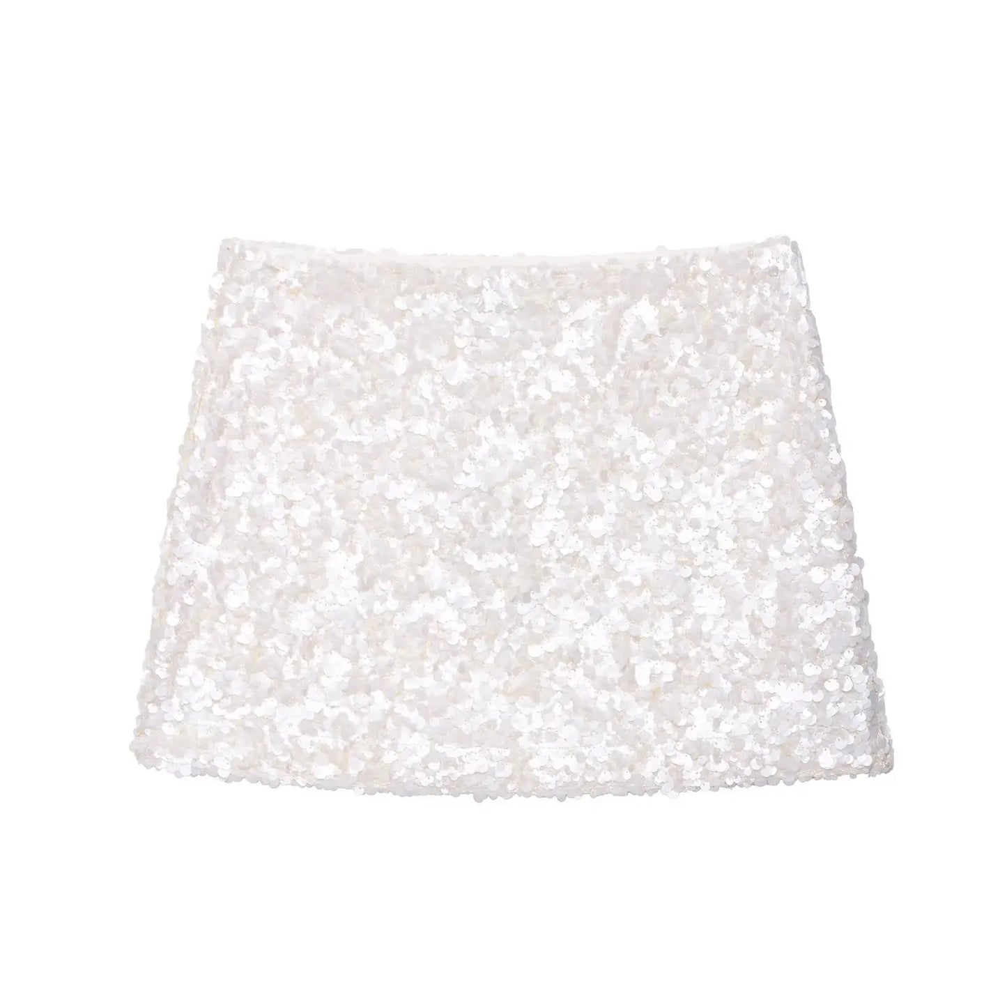 HH Women Fashion Shinny Sequin Mini Skirts Side Zipper High Waist A Line Skirt Summer Woman Elegant Club Party Sexy Lady Skirts