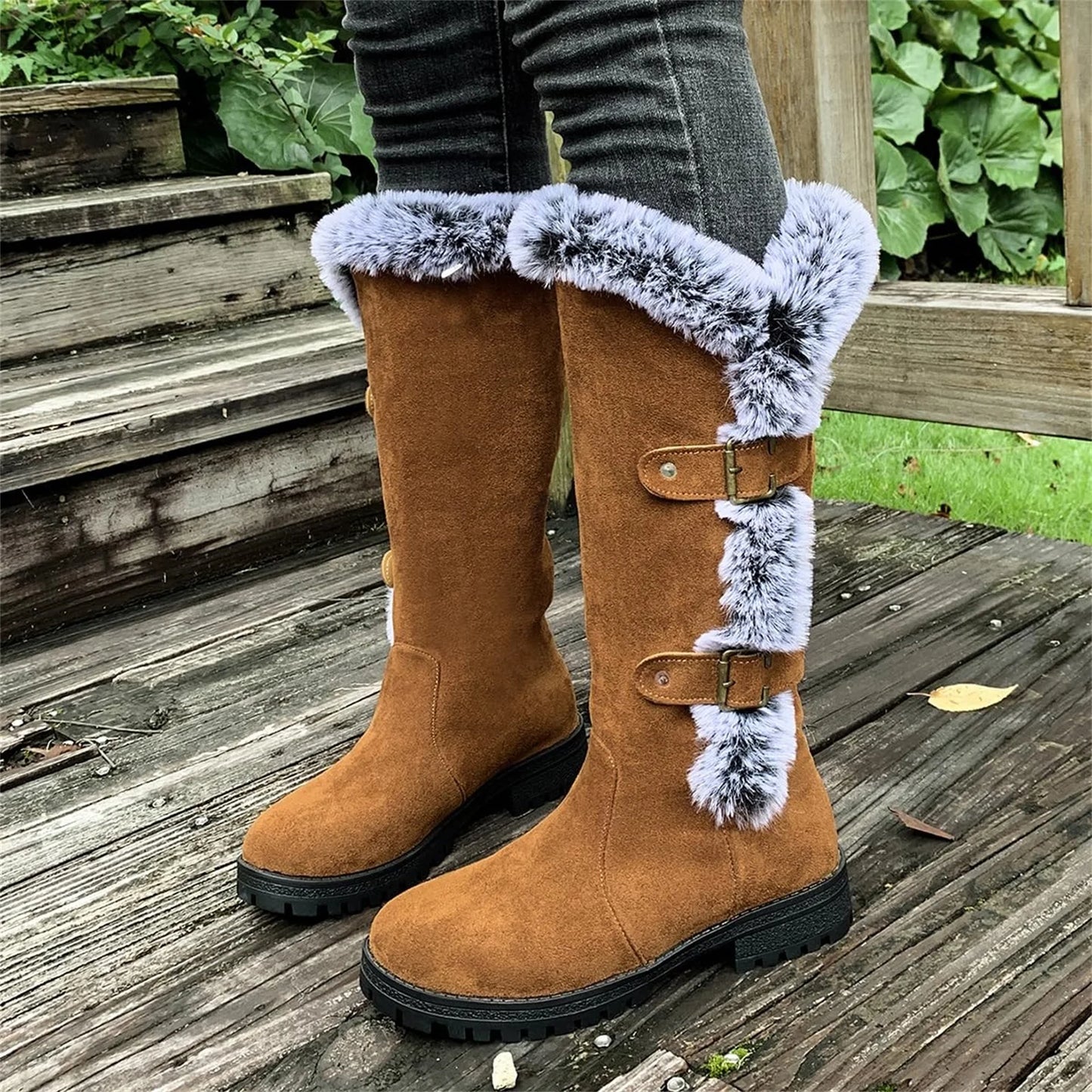 Women'S Boots Autumn Winter Solid Color Fashion High Quality Boots Round Toe Thick Bottom Boots Comfortable Outdoor Casual Boots