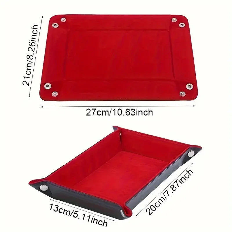 Foldable game dice tray flannel storage box four-corner tray