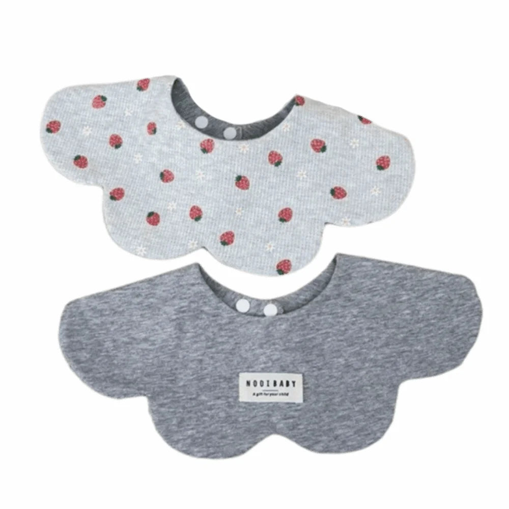 Comfortable Cartoon Baby Feeding Bib Cotton Two-sided Usable Cute Saliva Towel Washable Skin-friendly Teething Bib Newborn Care