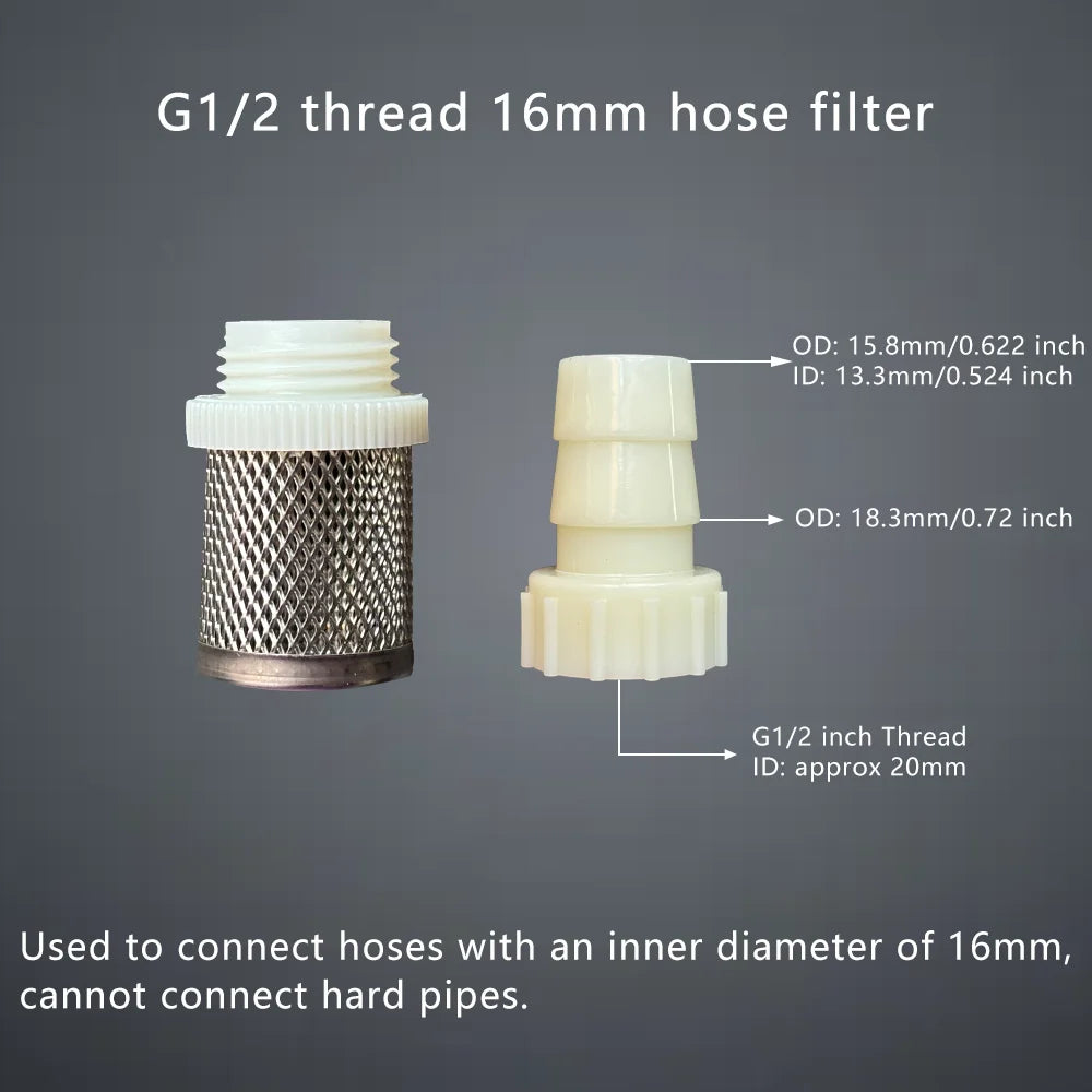 1 Set Hose Stainless Steel Filter 6mm 8mm 10mm 12mm 16mm 20mm for Fish Tank Aquarium Garden