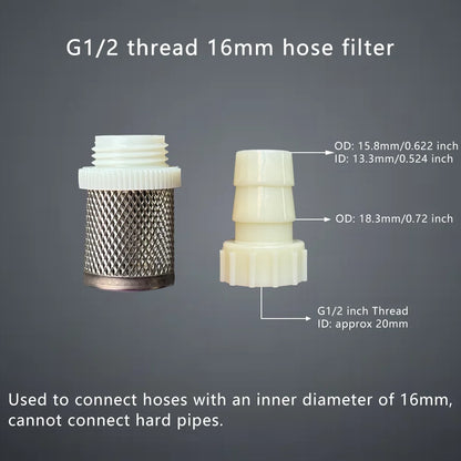 1 Set Hose Stainless Steel Filter 6mm 8mm 10mm 12mm 16mm 20mm for Fish Tank Aquarium Garden