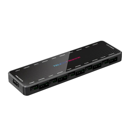 TEUCER  LP-10 ARGB/PWM HUB SATA Power Interface 5 Ports 5V 3pin ARGB and 5 Ports 4pin PWM HUB Fan 2 in 1 HUB Adapter