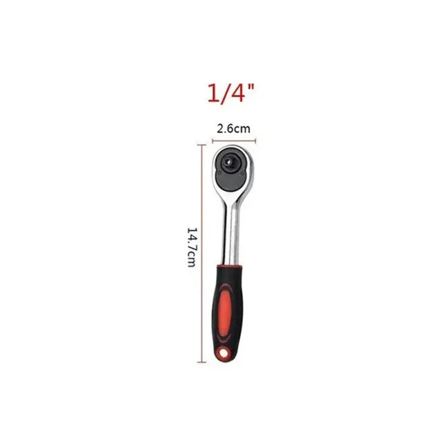 1/4 3/8 Inch Ratchet Wrench 24 Tooth Drive Ratchet Socket Wrench Repair Tool Multi-funtion DIY Ratchet Handle Wrench Hand Tools
