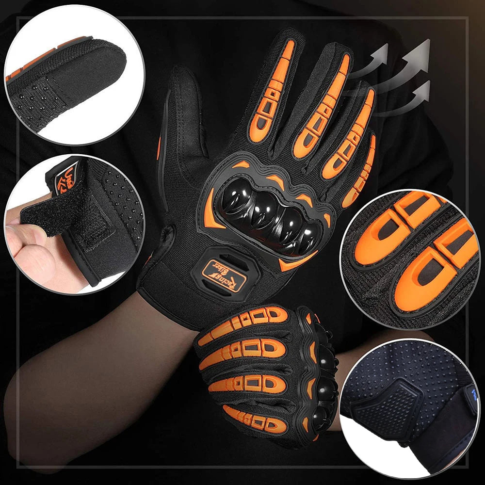 Motorcycle Racing Gloves Fall Protection Men Summer Motocross Protective Gear Breathable Blue Red Grip Palm ﻿