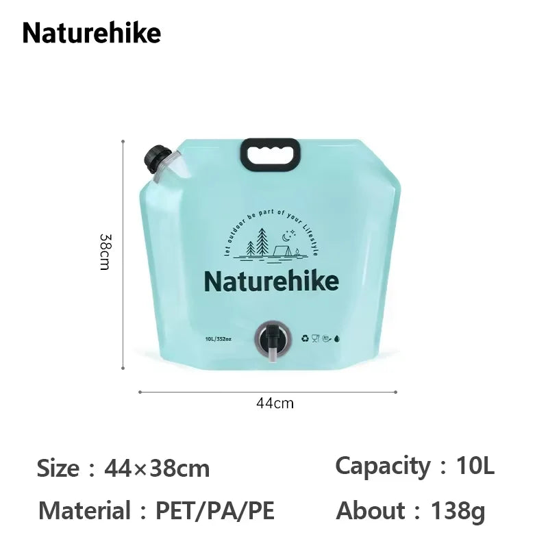 Naturehike Camping Drinking Water Bag 10L Large Capacity Portable Water Bag Folding Water Bucket Bag With Faucet Water Container