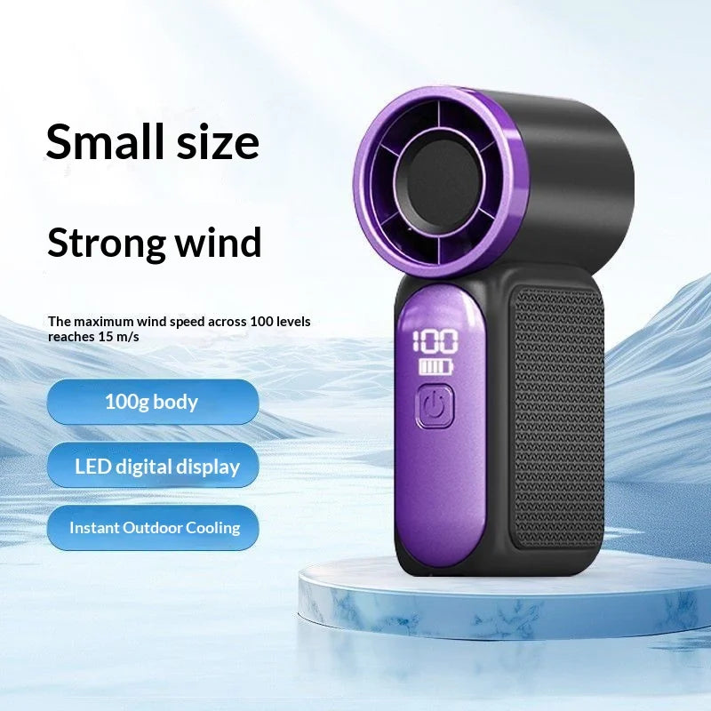 Portable Fan Convenient Creative Mini Fan Pocket Hand-held Fans Lightweight Suitable for Travel Camping Outdoors Display Screen