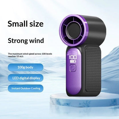 Portable Fan Convenient Creative Mini Fan Pocket Hand-held Fans Lightweight Suitable for Travel Camping Outdoors Display Screen