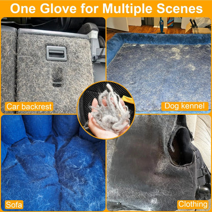Pet Hair Removal Gloves Double Sided Reusable Grooming Tool for Dogs Cats Fur Static Cleaning Gloves for Carpets Furniture