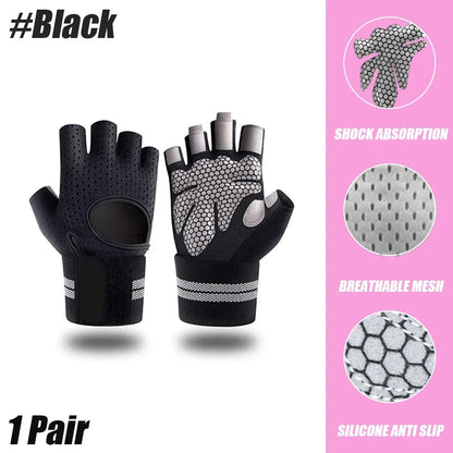 Weightlifting Gloves with Wrist Support for Heavy Exercise Body Building Gym Training Fitness Handschuhe Workout Crossfit Gloves