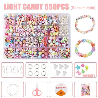 Girls DIY Bead Set Jewelry Making Kit for Kids Girl Pearl Beads for Bracelets Rings Necklaces Creativity Kits Art Craft
