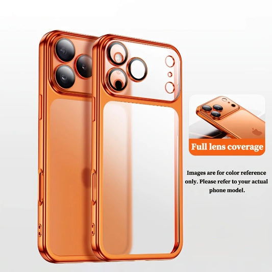 Luxury Plating Clear Phone Case For iPhone 17 14 15 13 16 Pro Max Hard Cases For iPhone17 Pro Max 16Pro Shockproof Matt Cover