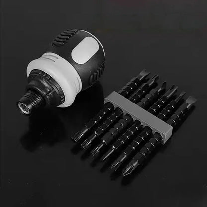 Ratchet Screwdriver Set Short Handle Cross Groove Drill Head Telescopic Detachable Steel Screw Driver Repair Hand Tools