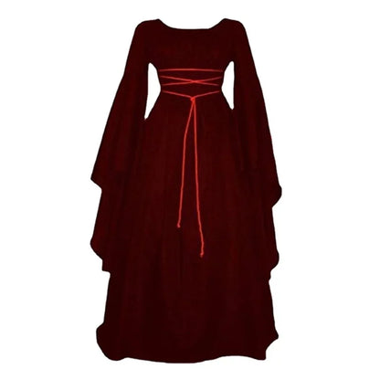 Women Fashion Vintage Style Women Medieval Gothic Dress Floor Length Women Cosplay Dress Retro Long Gown Dress