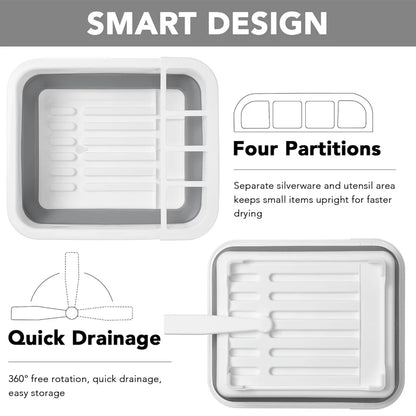 Kitchen Foldable Dish Rack  Storage Holder Drainer Bowl Tableware Plate Portable Drying Rack Home Dinnerware Dish Rack Organizer