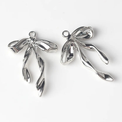 10pcs/lot 16*17MM Zinc Alloy Spray Painted Ribbon Bow Pendant Charms for Necklace Bracelet Jewelry Diy Accessories