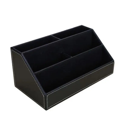 Home Office Wooden Struction Leather Multi-function Desk Stationery Organizer Storage Box, Pen/Pencil ,Cell phone, Business Na