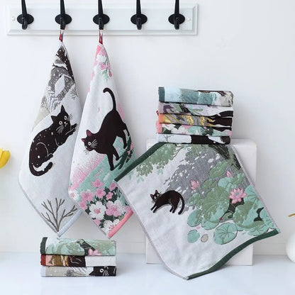 New 34x40cm Large Hand Towel Quick Dry Decorative Kitchen Towel 4 Layer Cotton Gauze Tea Towel Home Restaurant
