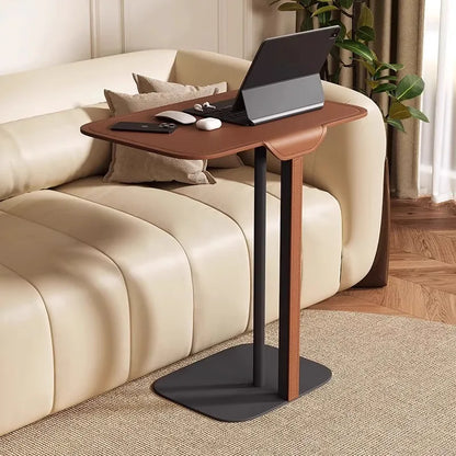 Italian Minimalist Saddle Leather Side Table Sofa Bedside Corner Table Luxury Home Living Room Coffee Table High End Furniture