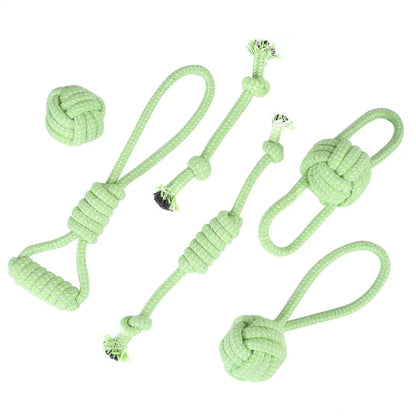 Pet Dog Chew Toys for Large Small Dogs Toy Interactive Cotton Rope Puppy Teething Toys Ball for Dogs Toothbrush Chew Toy Set