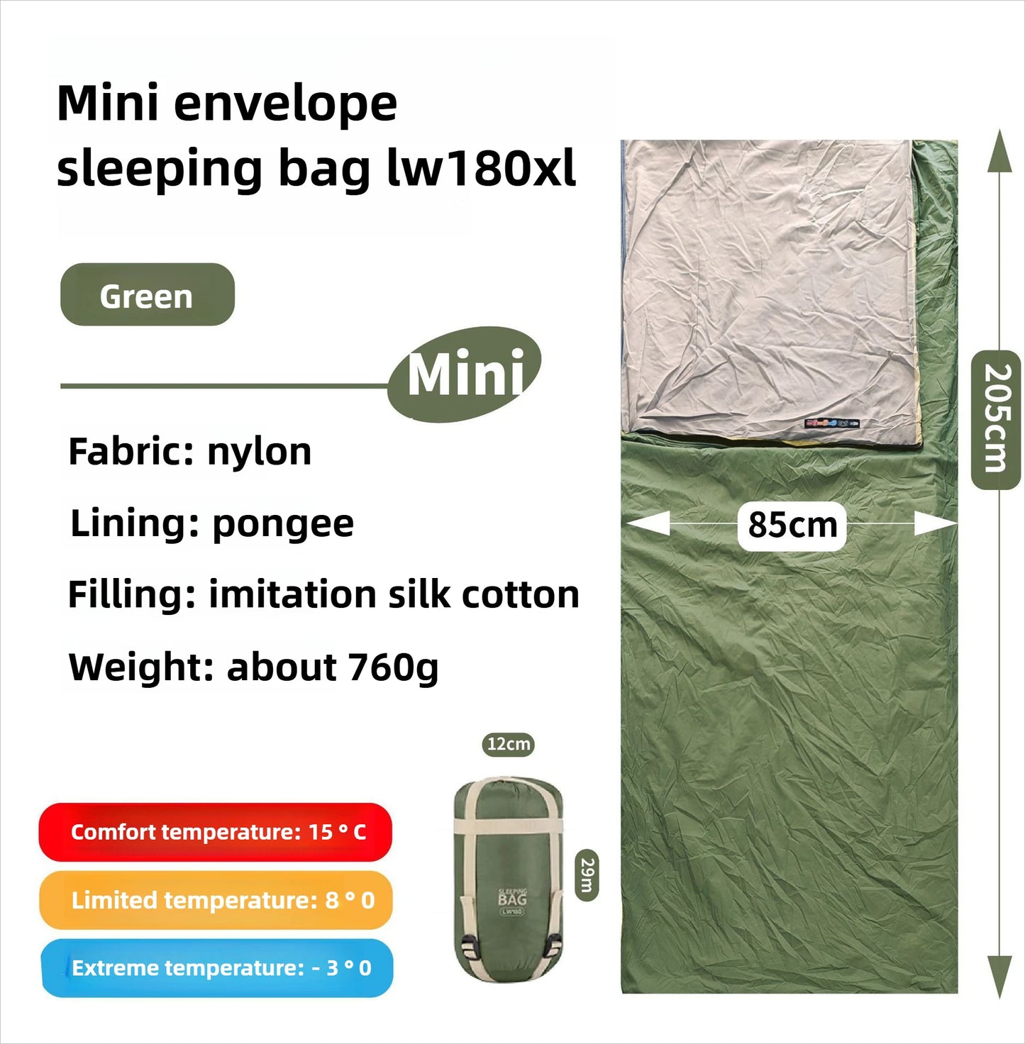 Mini Adult Sleeping Bag Travel Mountaineering Outdoor Camping Down Cotton Dirty Sleeping Bag Machine Washable Splicing