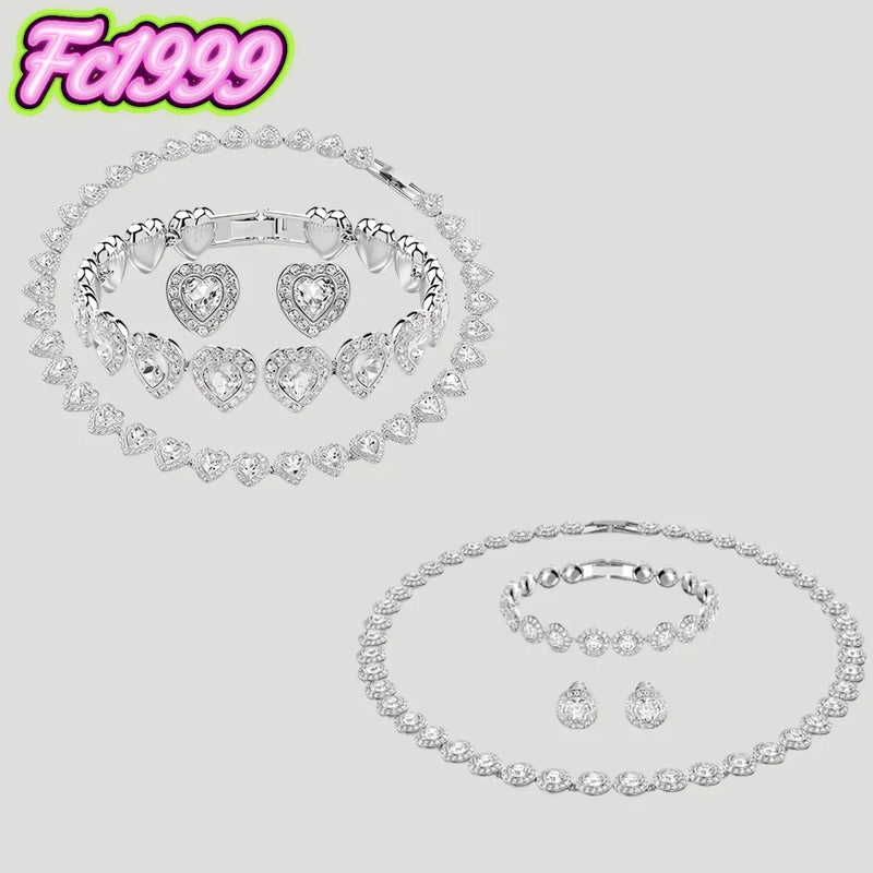 Top selling Round Jewelry Set, charms Earrings,Bracelet,Necklace, For Daily, Party, And Banquet Decor Wedding jewelry