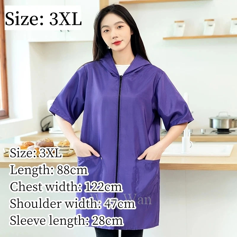 Pet Groomer Work Clothes Dog Grooming Uniform Short Sleeve Waterproof Gown New Black Beauty Salon Robe Barber Shop Apron Y1111