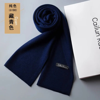 High Quality Wool Men Scarf Autumn Winter Classic Business Thermal Muffler Male Soft Korean Version Long Thick Warm Shawl No Box