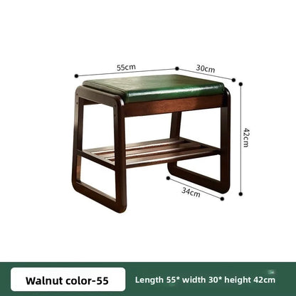 Household solid wood shoe changing stool, solid wood shoe cabinet, sponge pad, leather soft bag stool, shoe wearing stool