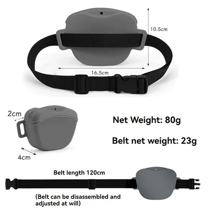 Pet Supplies Silicone Dogs Treat Bag Pet Portable Dog Training Waist Bag Outdoor Feeder Puppy Snack Reward Storage Bag with Belt