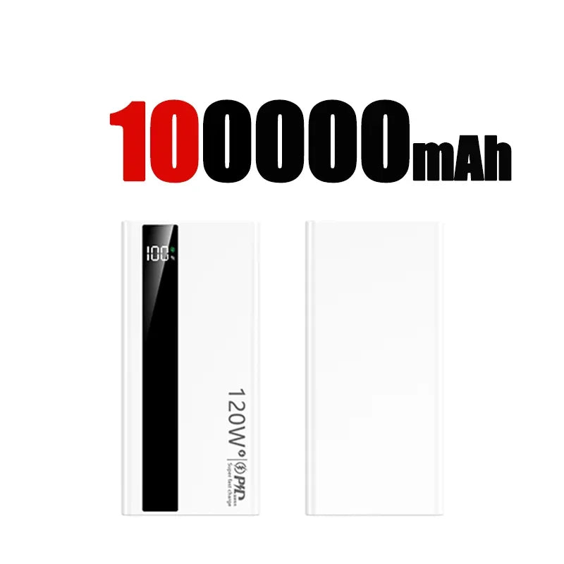 Lenovo 120W Fast Charging Large Capacity 200000mAh 2027 Digital Display Power Bank Outdoor Power Supply for Huawei iPhone
