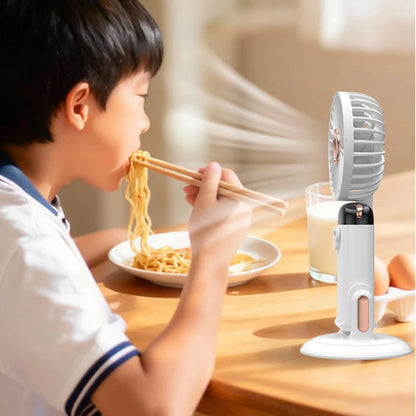 Portable Handheld Fan For Student Adjustable Desk Fan with Base Multifunction Foldable Travel Mini Fans Outdoor Stroller Fans