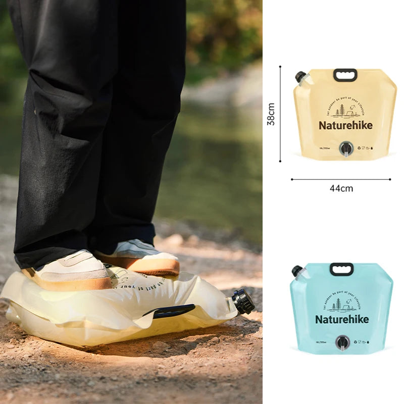 Naturehike Camping Drinking Water Bag 10L Large Capacity Portable Water Bag Folding Water Bucket Bag With Faucet Water Container