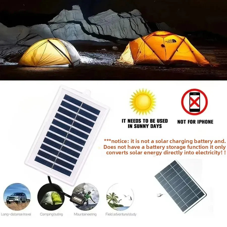 1/2PCS Portable Solar Charger Portable Solar Charger-USB Output for Outdoor Use -for Travel and Camping,Flashlight,Fan Charging