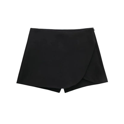 2025 Black Mini Skirt Shorts Woman Fashion Asymmetric Skort For Women High Waist Short Skirts Woman Summer Casual Shorts