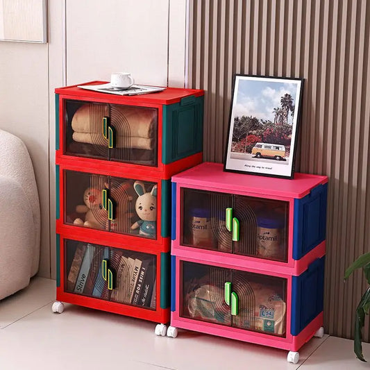Bedroom Storage Box Clothing Cabinet Organizing Foldable Living Room Storage Cabinet Stationery Toy Organization Boxes Kitchen