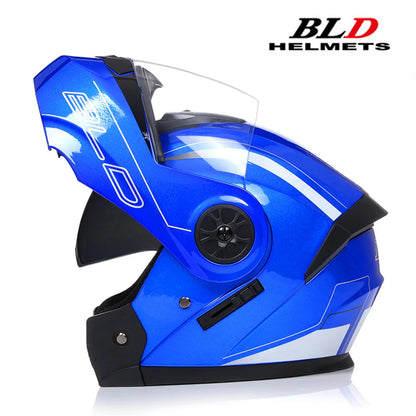 Modular Motorcycle Helmet with Double Lens & Flip Up Face Shield Professional ECE/DOT Certified Casco for All Season Riding