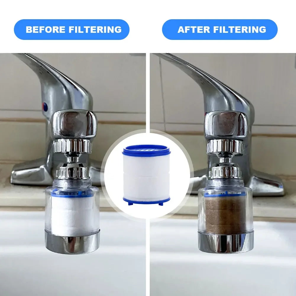 1Set Faucet Water Filter 360 Degree Rotating Filter Elements Water Purifier Set Heavy Metals Filtered Tools PP Cotton Filtration