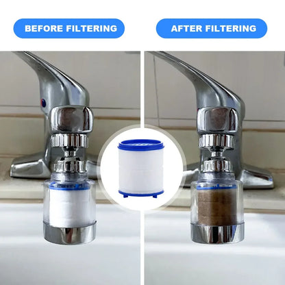 1Set Faucet Water Filter 360 Degree Rotating Filter Elements Water Purifier Set Heavy Metals Filtered Tools PP Cotton Filtration