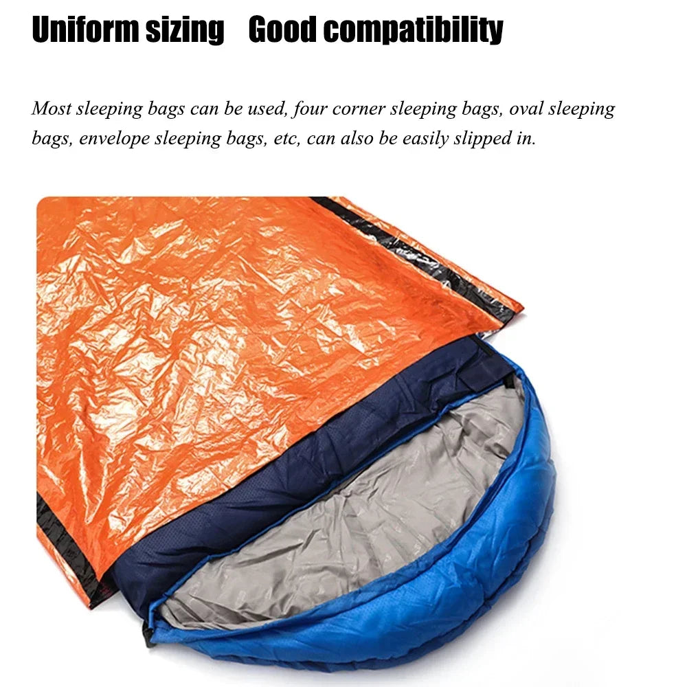 Outdoor Waterproof Sleeping Bag Portable Emergency Survival Sleeping Bag EDC Camping Equipment Aluminum Film Insulation Blanket