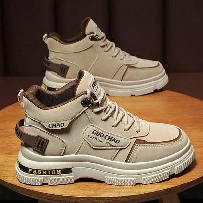 Men‘s Casual Sneakers High Quality Comfortable High Top Ankle Boots Chelsea Fashion Cowboy Work Shoes Trendy Versatiled Hombres