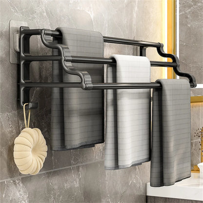 1pc bathroom Wall Mounted Towel Bar Hotel Storage Rack Bathroom Supplies Slipper Rack Shelf Home Towel Rack