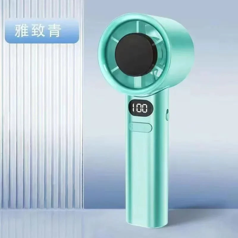 Portable Handheld Fan 120 Wind Speeds Mini Bladeless Hand Fan USB Rechargeable Highspeed Fans Camping Electric Fans Air Cooler