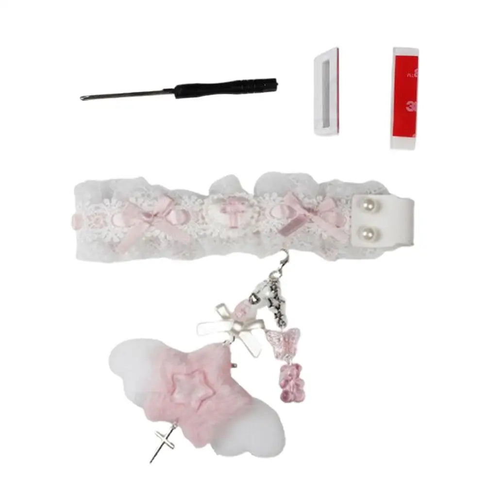 Lace Keyboard Ribbon with Snap-on Keyboard Hand-Decorated Keyboard Accessories for wootingATKDIY  Protect Keyboard Decoration