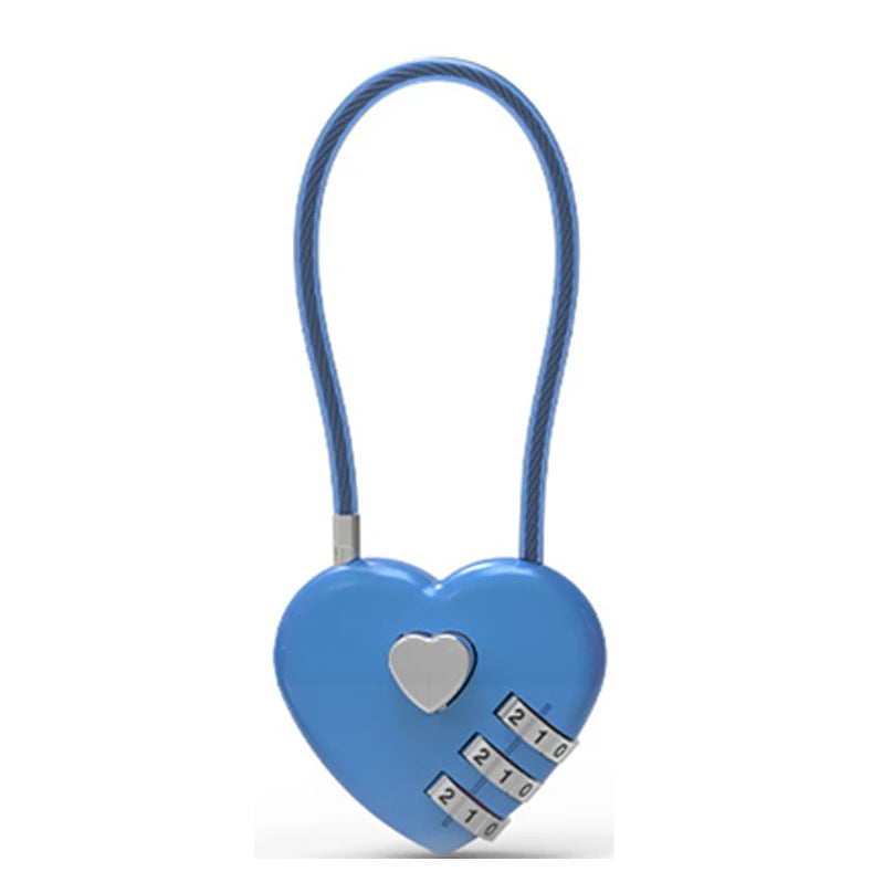 Love Lock Wedding Lock Heart Love Combination Lock School Bag Backpack Trolley Box Concentric Lock Color Zinc Alloy