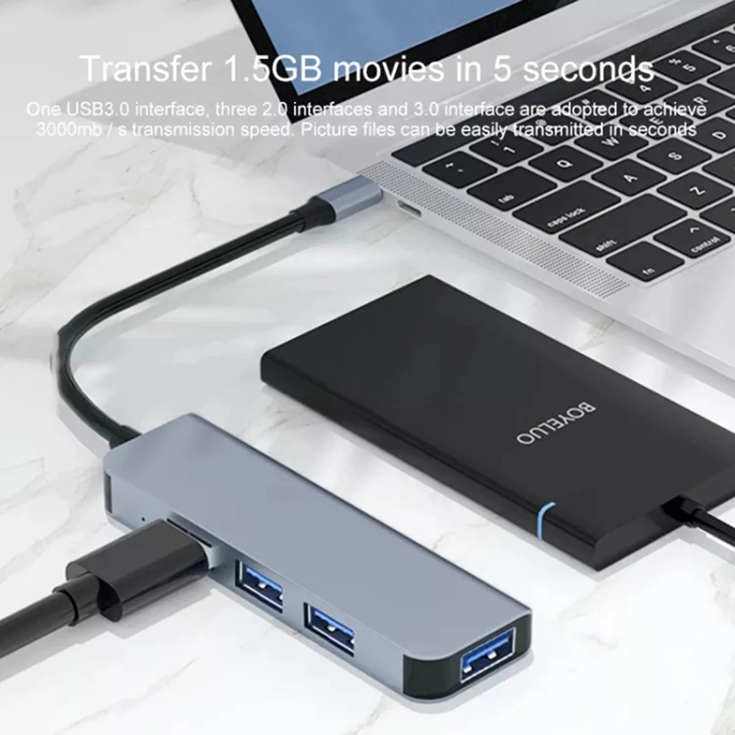 4 Ports USB 3.0 Adapter USB3.0 HUB 3 0 5Gbps High Speed Multi USB-C Splitter for Lenovo Macbook Pro PC Accessories USBC