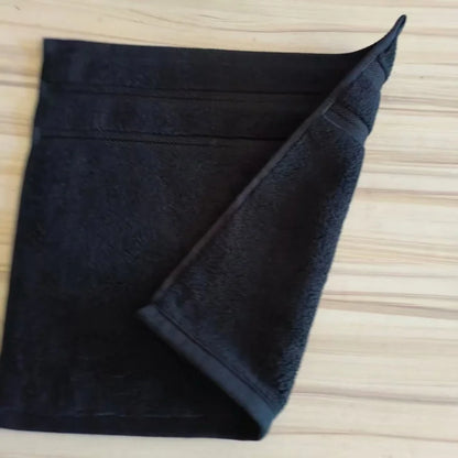 2pcs 100%Cotton Hand Towel,Soft Water Absorbent,Black Square Little Face Towel For Hotel,Home Washcloth,35*35cm Drop Shipping