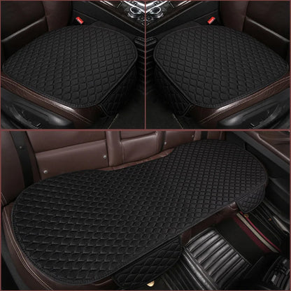 3Pcs Cotton and linen Car Seat Cover Set Universal Car Seat Cover Cushion All Season Car Seat Protector Interior Car Accessories
