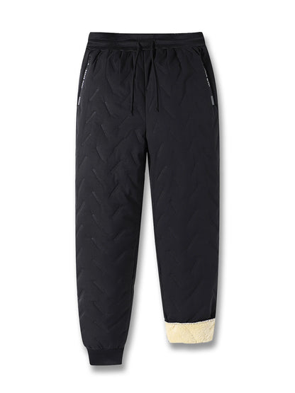 Winter Sweatwear Men Plush Thick Fleece Sweatpant Waterproof Windproof Warm Cotton Pants Lambswool Thermal Trousers Casual Pants