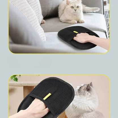 Pet Hair Removal Gloves Double Sided Reusable Grooming Tool for Dogs Cats Fur Static Cleaning Gloves for Carpets Furniture